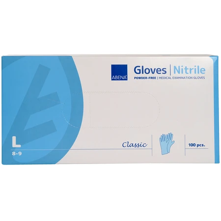 Abena, nitril handschoenen, niet-steriel, poedervrij, blauw, maat L, 100 stuks
