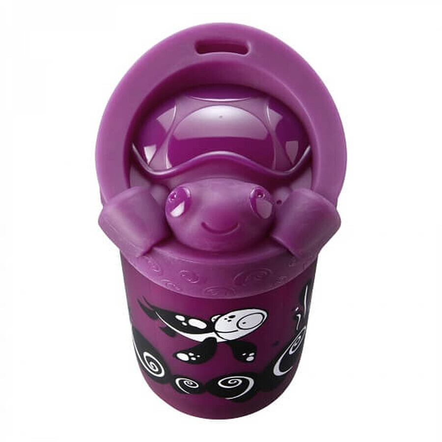 Lila No Knock Großer Schildkrötenbecher mit Deckel, 18 Monate+, 300 ml, Tommee Tippee