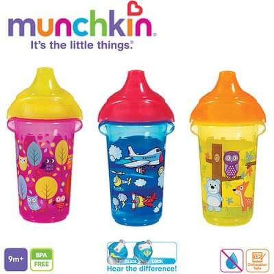 Cană Sippy Click Lock Deco, 9L+, 266 ml, Munchkin