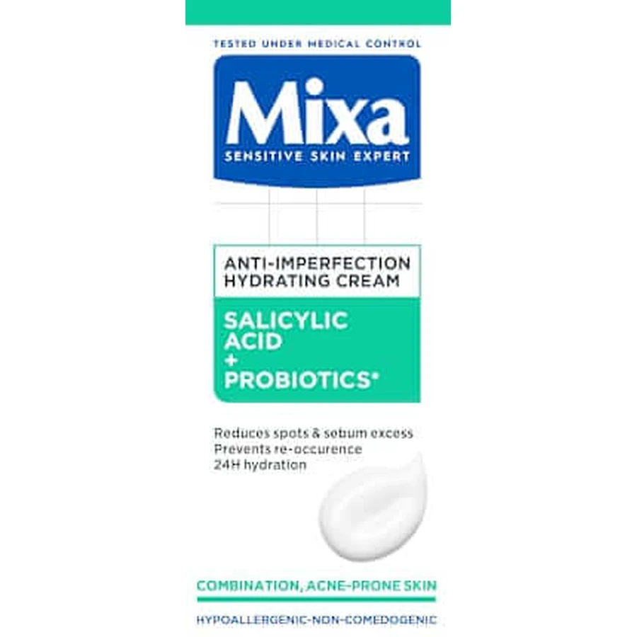 Mixa Anti-blemish face cream - salicylic acid and AHA, 50 ml