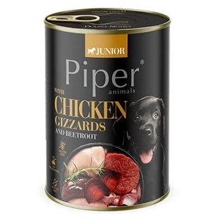 Comida húmeda para cachorros y perros jóvenes con pipote y remolacha, 400 g, Piper