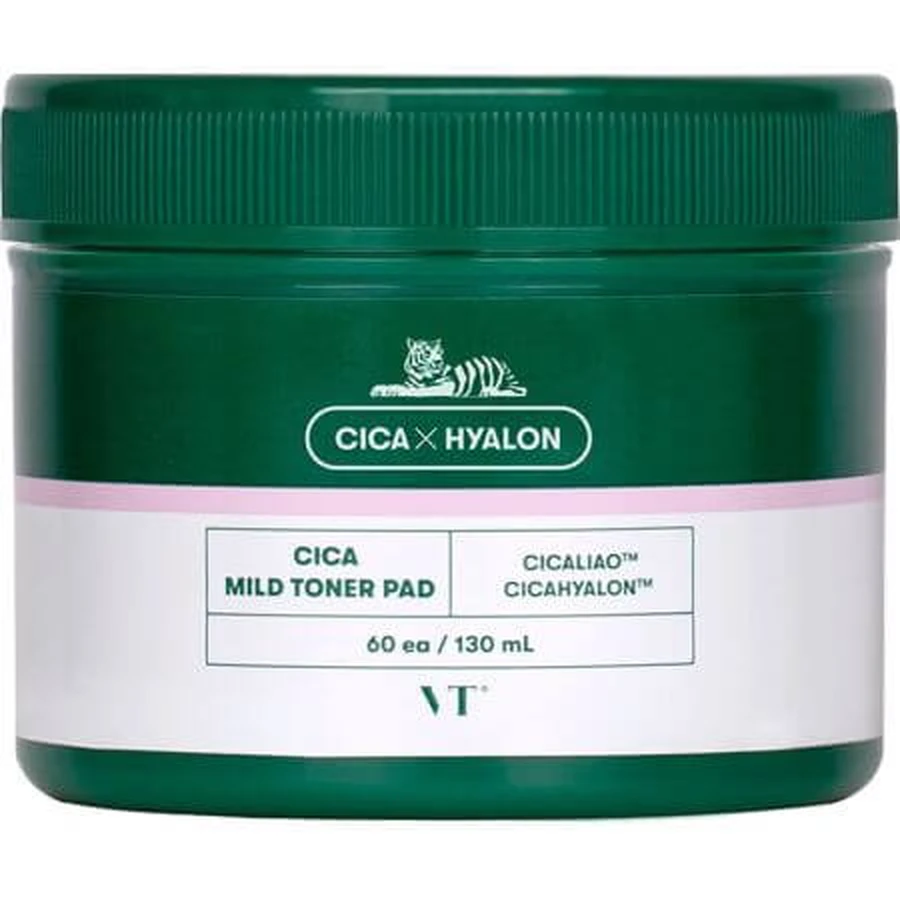Sanftes Peeling-Tonikum Scheiben Cica Mild, 60 Stück, VT Cosmetics