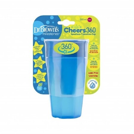 Canita pentru tranzitie Albastra Cheers360, 300 ml, Dr.Browns