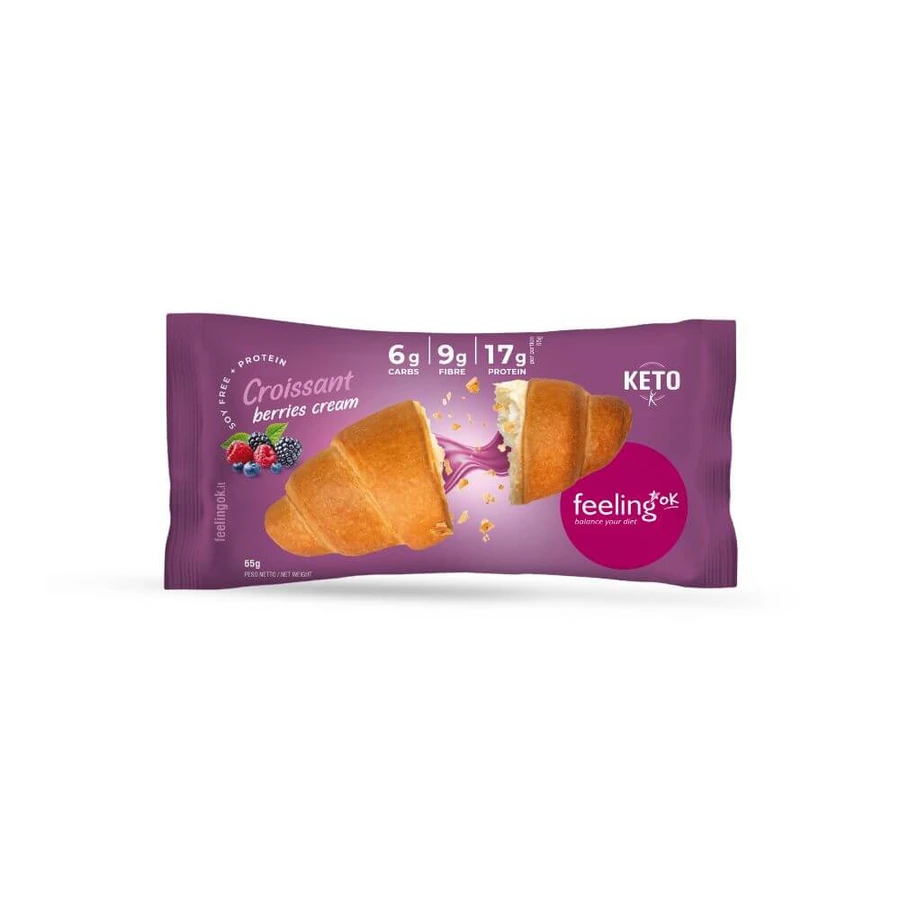 Protein croissant with berry cream, 65 g, Feeling Ok