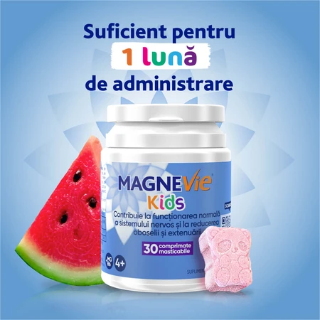 MagneVie Kids, 70 mg magnesium + 0,6 mg vitamine B6, zenuwstelsel en concentratie, 30 kauwtabletten​​​​​​​​