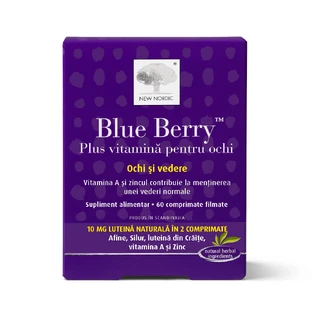 Blue Berry plus eye vitamin, 60 film-coated tablets, New Nordic