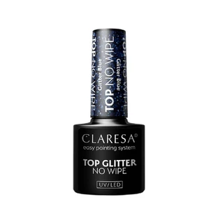 Claresa Top Glitter No Wipe Hybrid Top with Glitter Blue glitter dust, 5 g