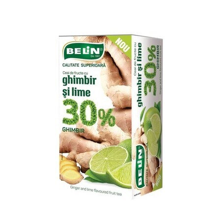 Ceai de fructe cu ghimbir si lime, 20 plicuri, Belin