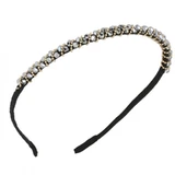 Ecarla Decorative Hairband with Crystals Gray