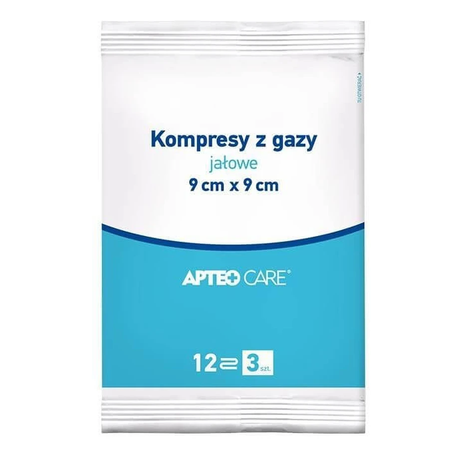 ApteoCare sterile compresses 9cmx9cm 17 threads 3 pieces