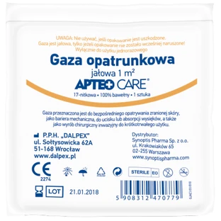 Steriler Verbandmull, ApteoCare, 1m2, 1 Stück