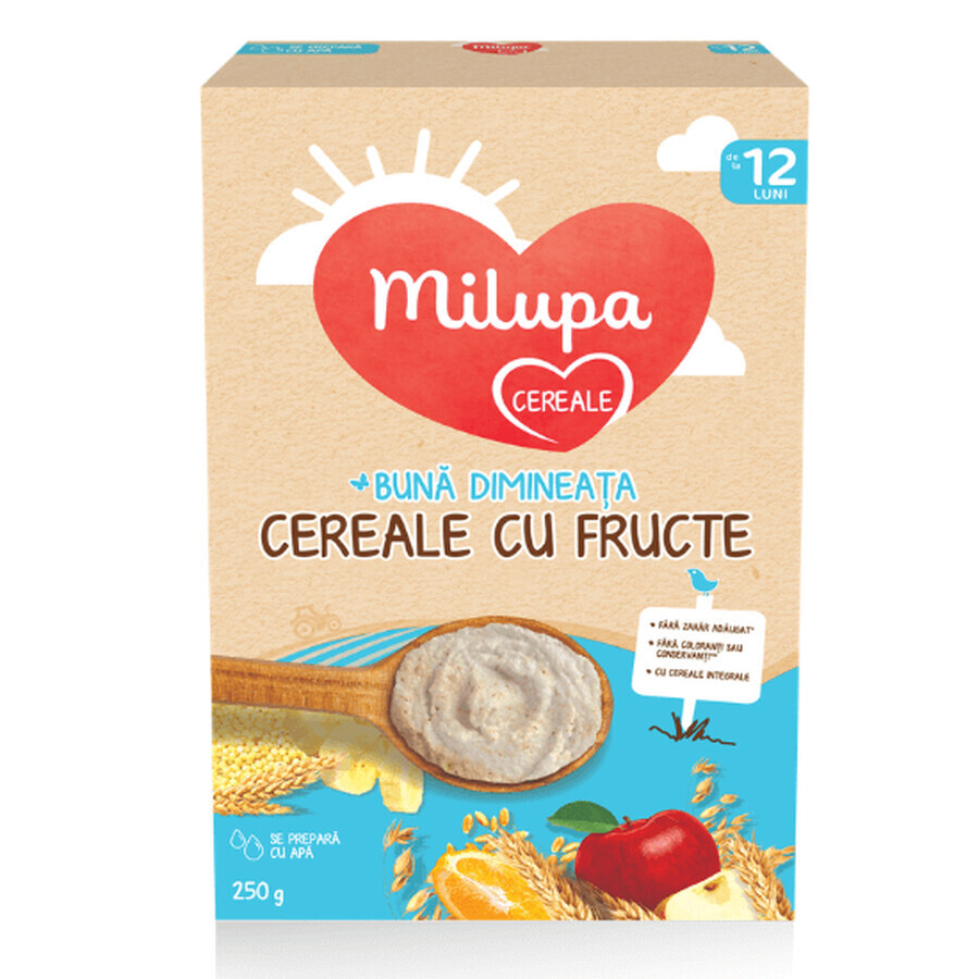 Cereale cu Fructe Buna Dimineata, +12 luni, 250gr, Milupa