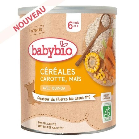 Cereale Eco vegetale cu morcov, porumb si quinoa, 220 gr, Babybio