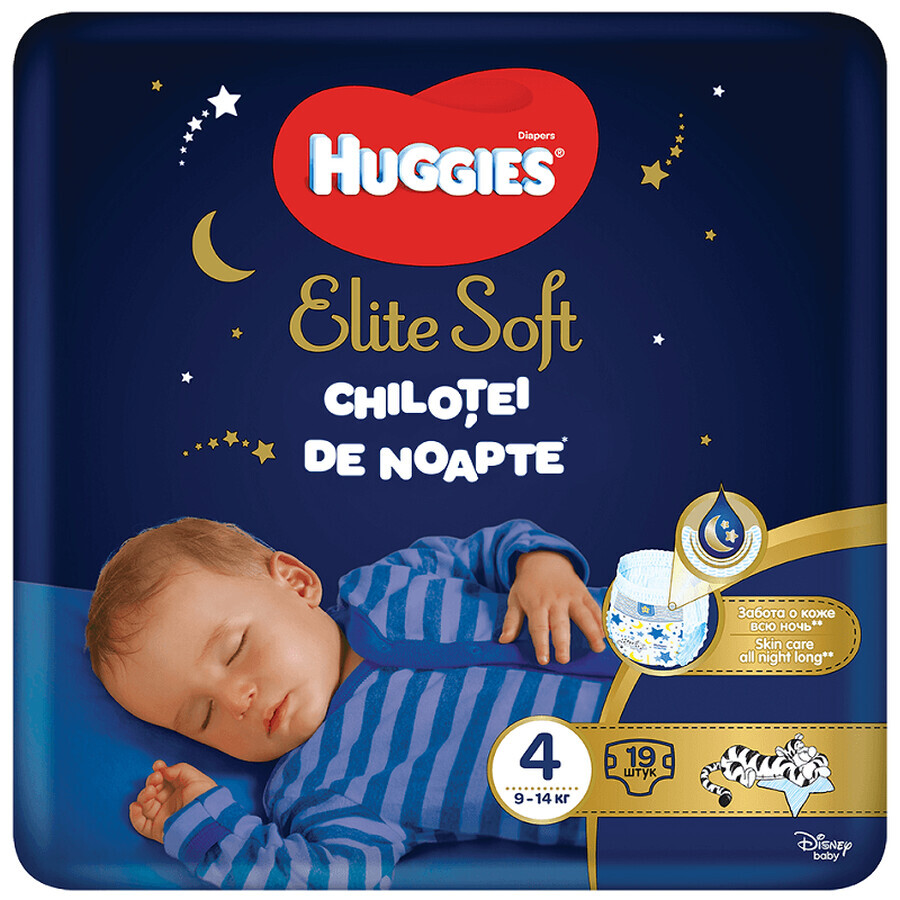 Elite Soft Nightwear No. 4, 9-14 kg, 19 pieces, Huggies