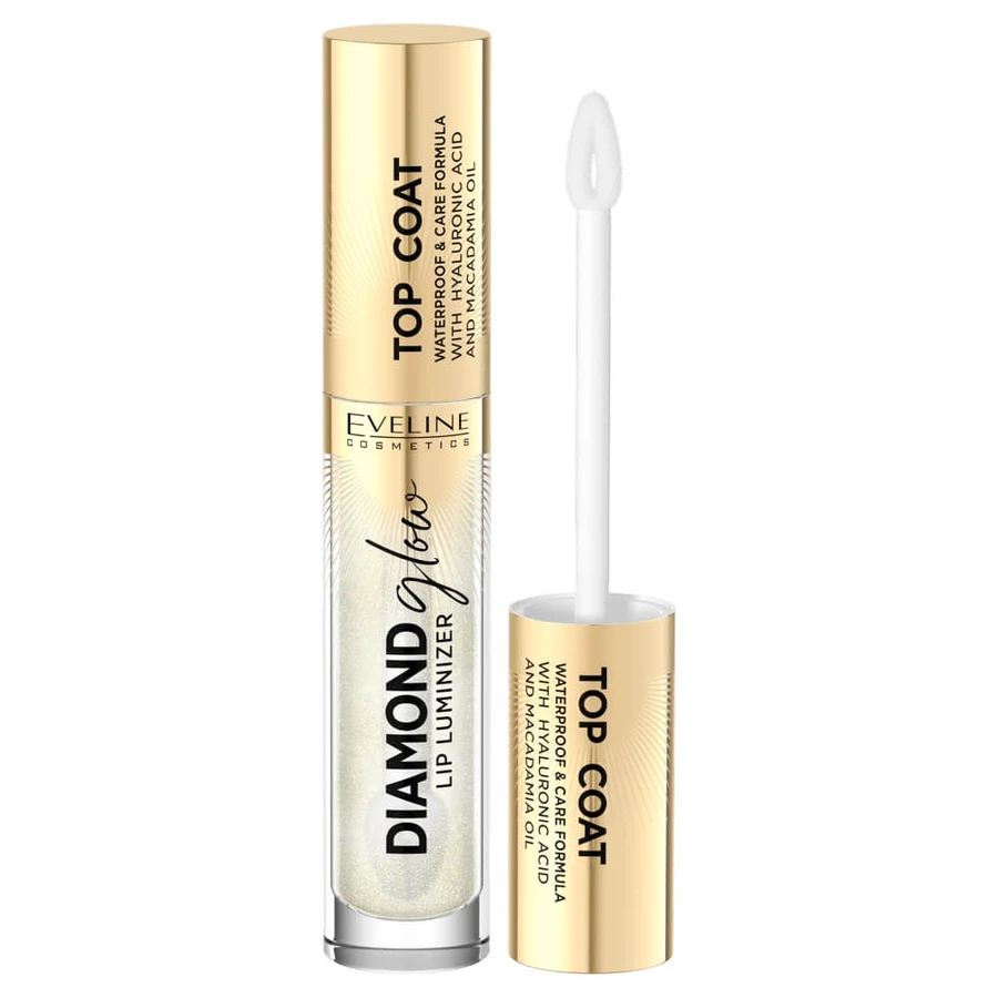Eveline Cosmetics Lip Gloss with Hyaluronic Acid 12 With Golden Dust, 4.5 ml