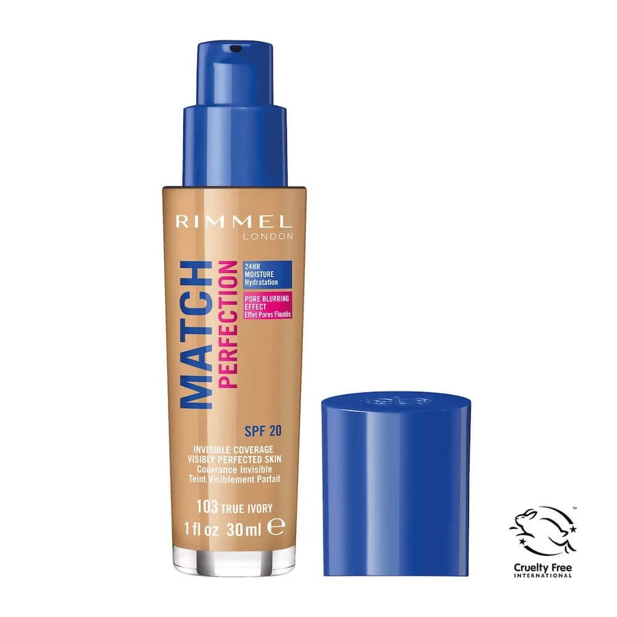 Rimmel Match Perfection Base de maquillaje Skin-fit 103 True Ivory SPF20, 30 ml