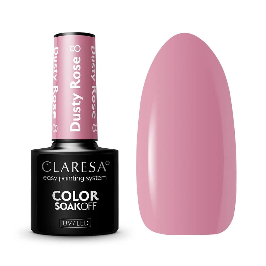 Claresa Soak Off UV/LED Dusty Rose Hybrid Varnish 8, 5 g