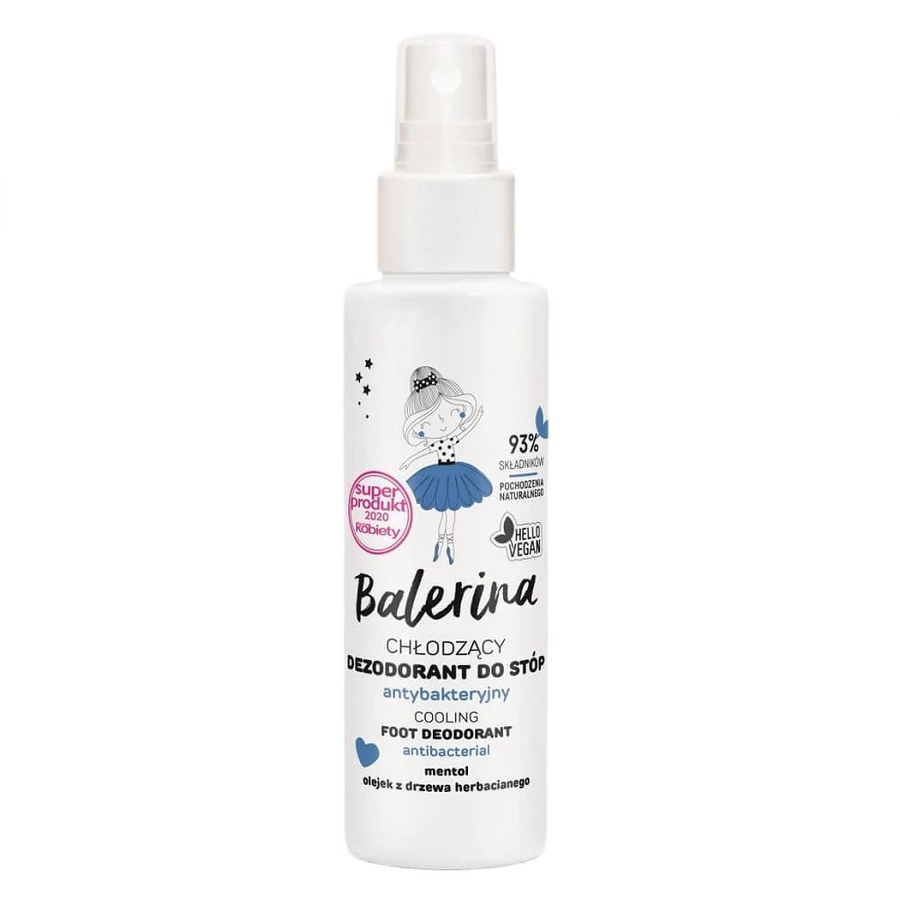 Floslek Balerina Deodorante rinfrescante antibatterico per i piedi, 100 ml