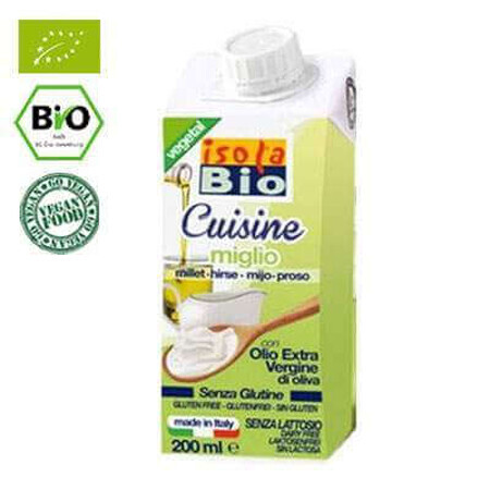 Cremă Bio din mei, pentru gătit - Isola Bio, 200 ml, AbaFoods