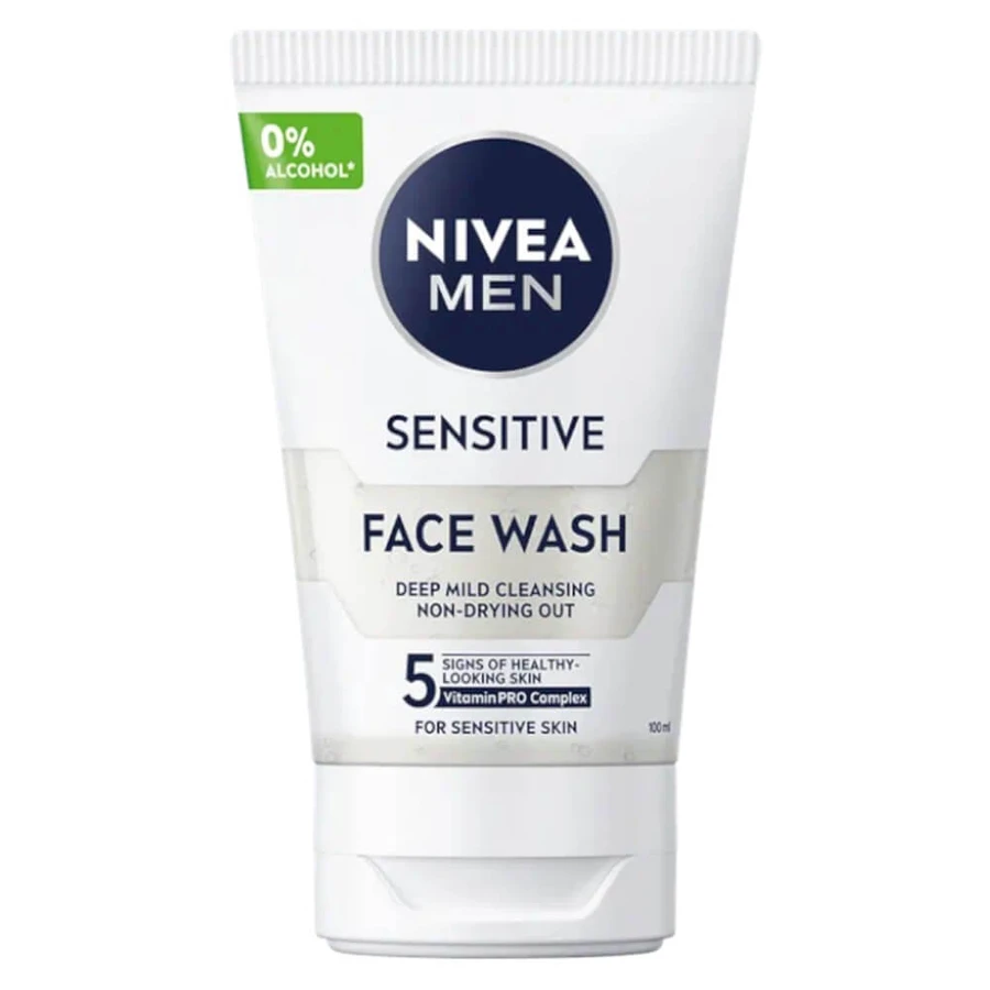 Nivea Men Sensitive Gel detergente per il viso, 100 ml