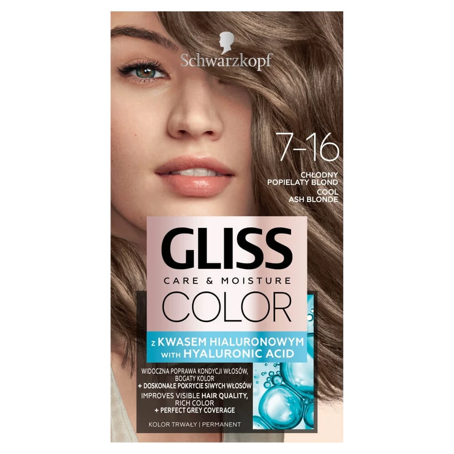Gliss Dauerhafte Haarfarbe 7-16 Kühles Aschblond