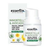 Cremă de față pentru piele uscată cu imortela și avocado, 50 ml, Essentiq