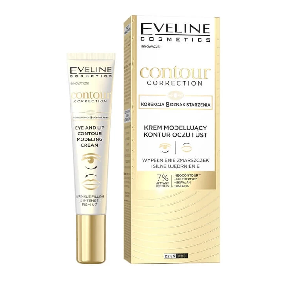Eveline Cosmetics, Contour Correction, Crema modeladora del contorno de ojos y labios, 20 ml