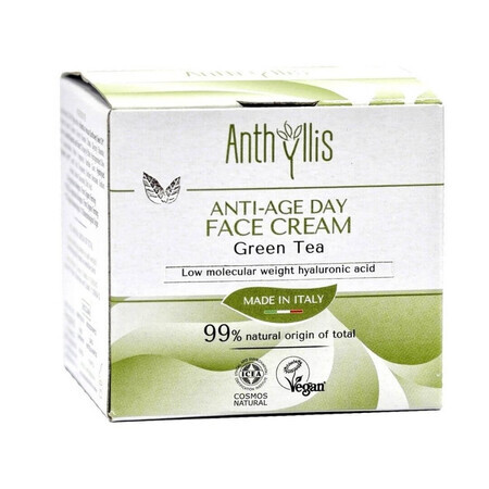 Crema de zi anti-age cu ceai verde, vegan, 50ml, Anthyllis