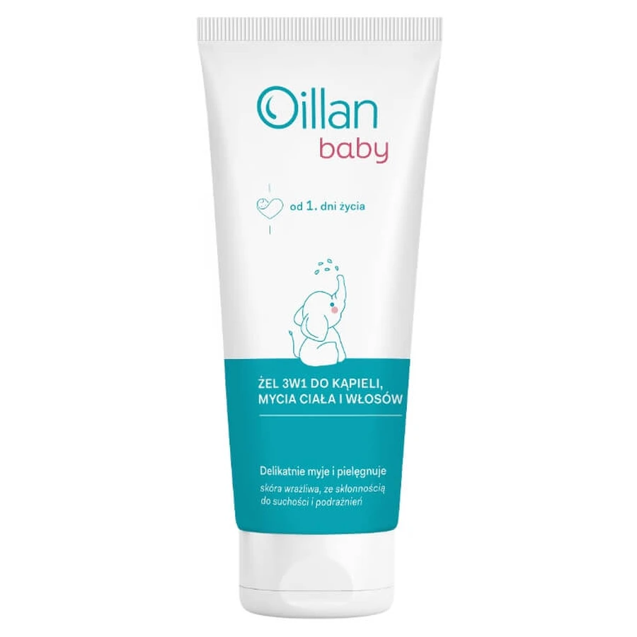 Oillan Baby 3-in-1 bath and body wash and hair gel from day 1, 100 ml