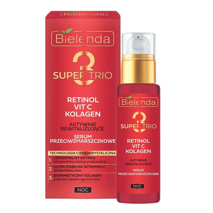 Bielenda Super Trio Active ser de noapte revitalizant antirid, 30 ml