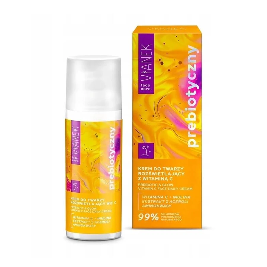 Cremă de față iluminatoare prebiotică Vianek cu vitamina C, 50 ml
