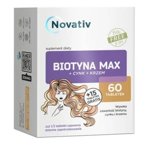 Novativ Biotine Max + Zink + Silicium, 75 tabletten