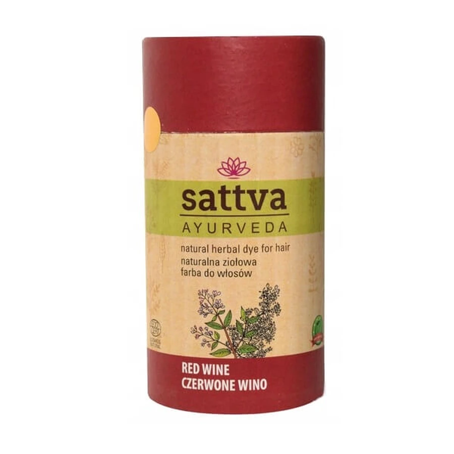 Sattva Natural Herbal Dye Vopsea de păr pe bază de plante Red Wine, 150g