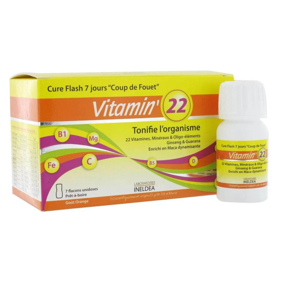 Vitamin'22 Vitaminen 22 Flash x7 ampullen met één dosis