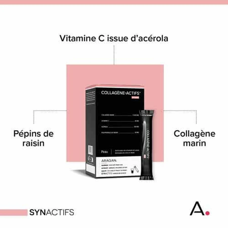 Aragan Synactifs Collagen Active 20 Strawberry Yuzu Sticks