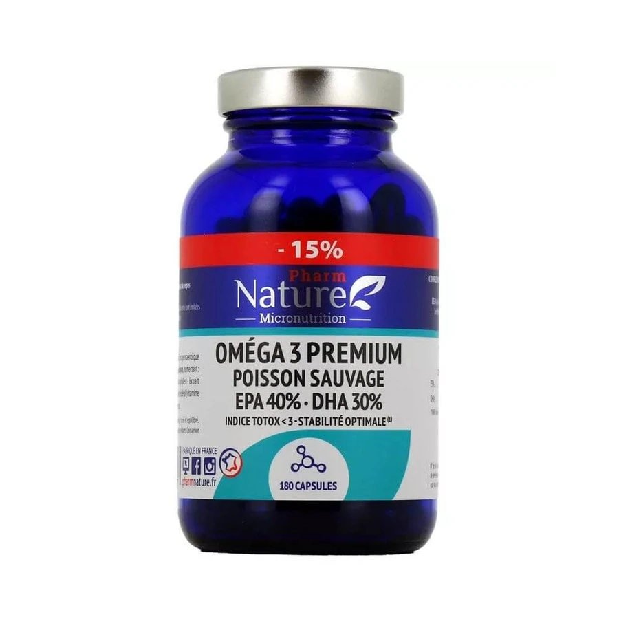Pharm Nature Micronutrition Omega 3 Premium Poisson Sauvage 180 Kapseln