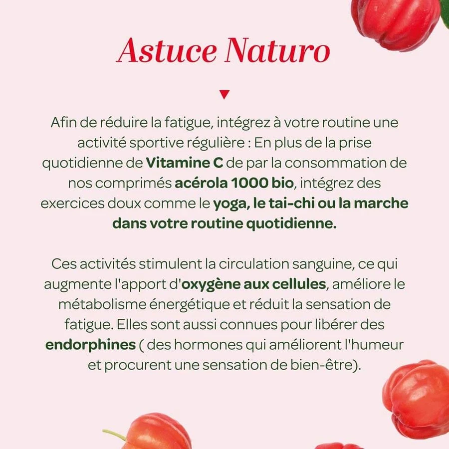 Superdiet Acerola 1000 Bio Natural Vitamin C 60 Kautabletten