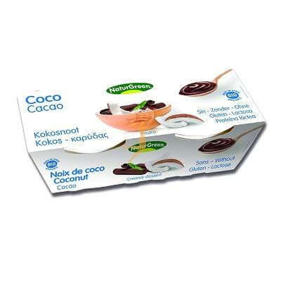 Desert dietetic din nucă de cocos și cacao, 250 g, Naturgreen