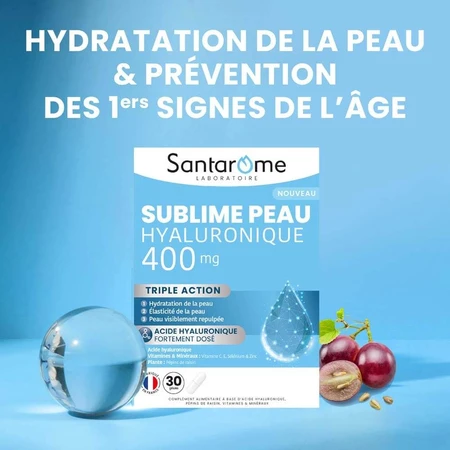 Santarome Skin Sublime Peau Hyaluronique 400mg 30 Gélules