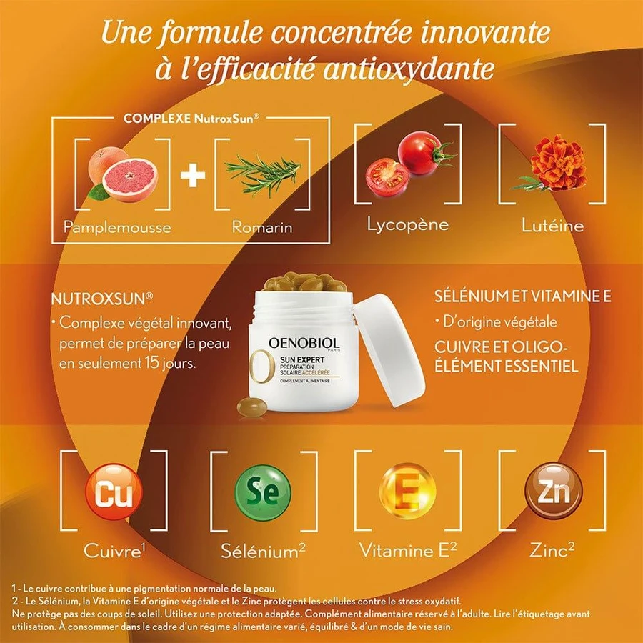 Oenobiol Sun Expert Beschleunigtes Sonnenpräparat 15-Tage-Programm 2x15 Kapseln