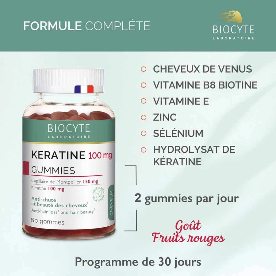 Biocyte Hair Keratin Growth and Beauty 60 gummies