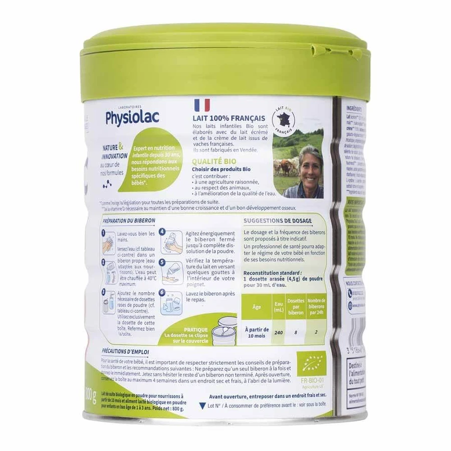 Physiolac Bio-Milchpulver Croissance 3