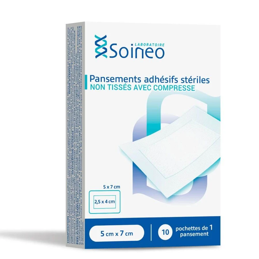 Soineo Apósitos Adhesivos Estériles No Tejidos 5cmx7cm x10