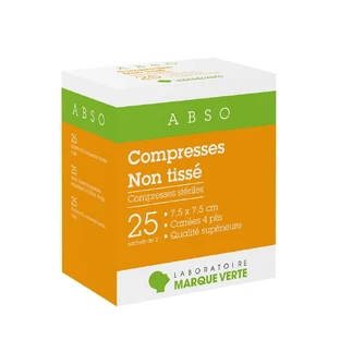 Marque Verte Abso Nonwoven Tablets 7.5x7.5 cm 25 sachets of 2