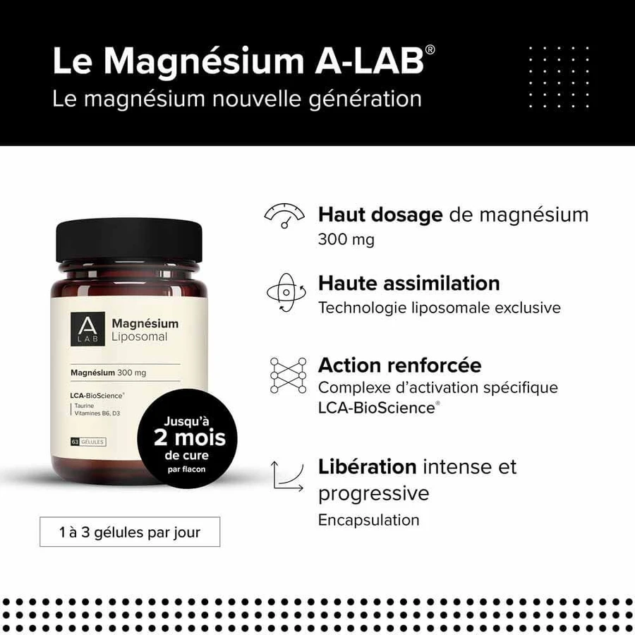 A-LAB Magnesium liposomal 300 mg Stress Müdigkeit Schlafstörungen 63 Kapseln