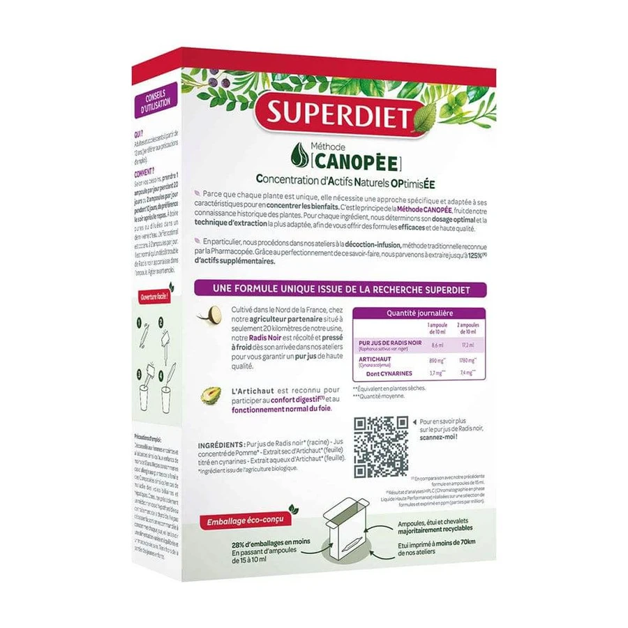 Superdiet Black Radish-Artichoke Liver Wellness 20 Ampoules Digestion 20 Ampoules