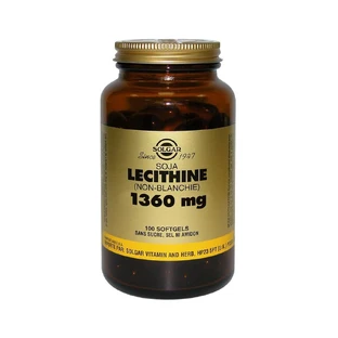 Solgar Lecitină de soia (nealbită) 100 capsule moi Cardiovasculaire Sommeil/Relaxation 1360 mg