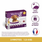 Ceva Vectra Spot-on Lösung für Hunde 1,5-4 kg 3 Pipetten