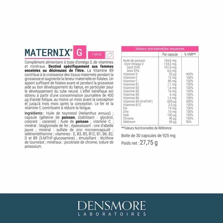 Densmore Gynaecologie Maternix G Zwangerschap x 30 capsules