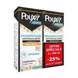 Pouxit anti-luizen en nagelbehandeling shampoo abrikozengeur 2x200ml